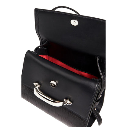 The Story Croc Print Leather Black Satchel