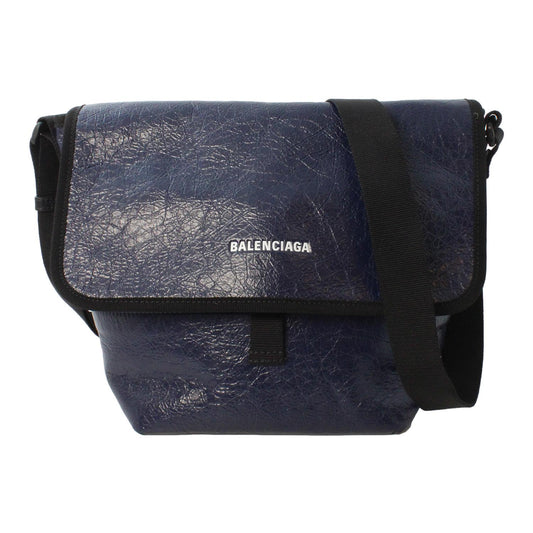 Arena Blue Lambskin Leather Flap Messenger Bag