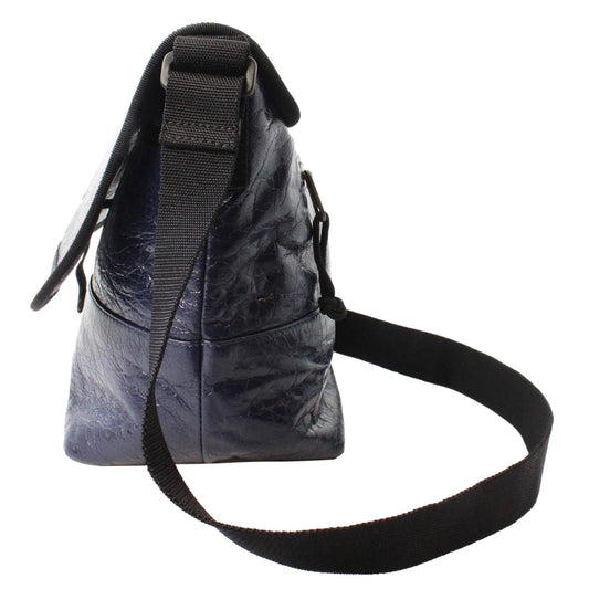 Arena Blue Lambskin Leather Flap Messenger Bag