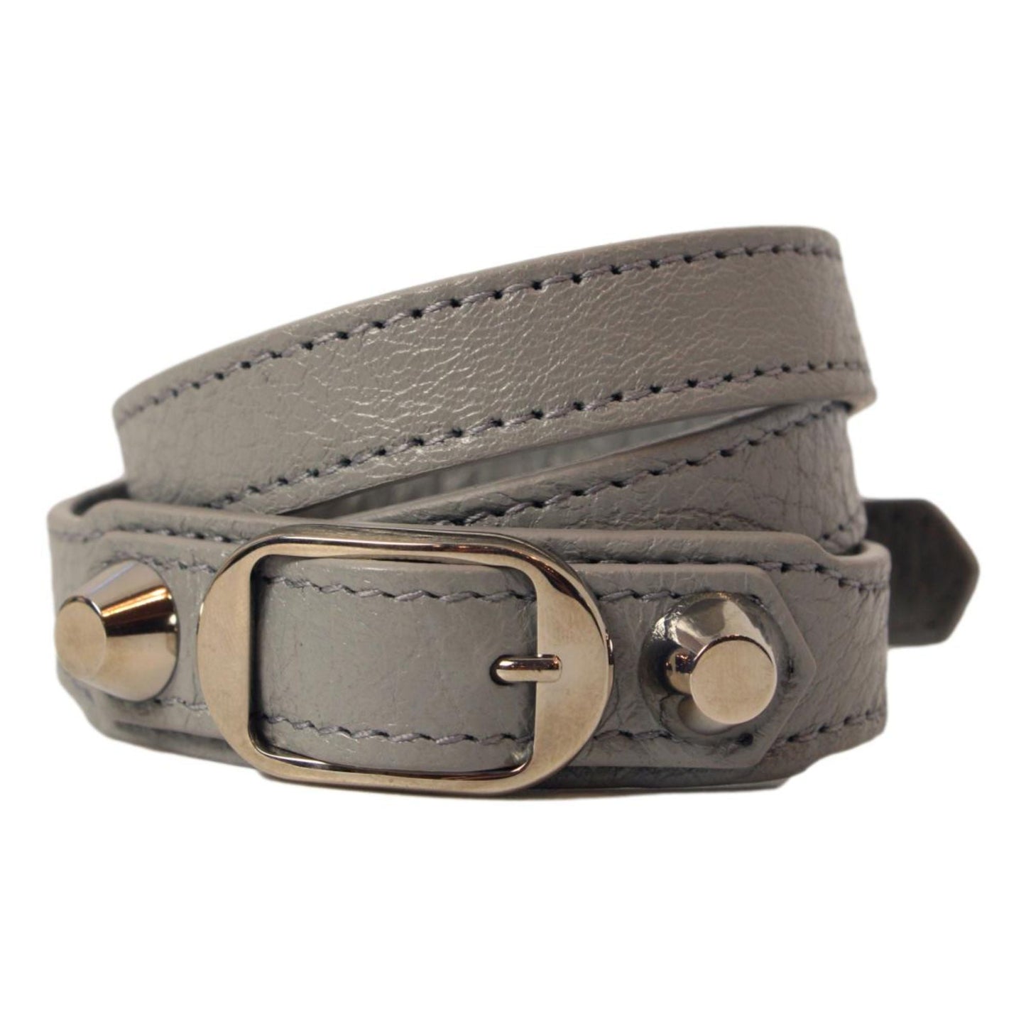 Arena Grey Lambskin Leather Wrap Bracelet