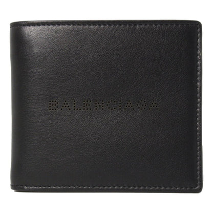 Cash Black Calfskin Leather Perforated Bifold Wallet