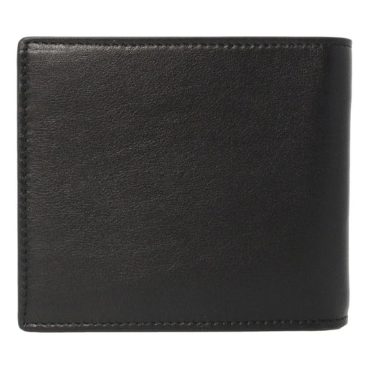 Cash Black Calfskin Leather Perforated Bifold Wallet