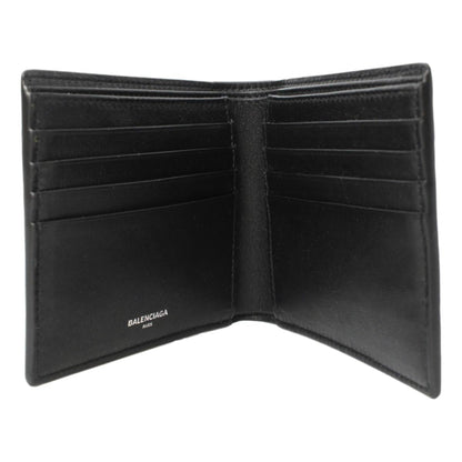 Cash Black Calfskin Leather Perforated Bifold Wallet