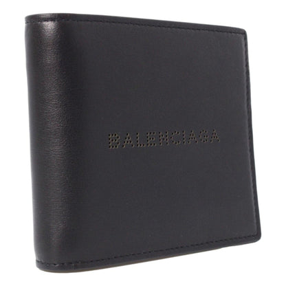 Cash Black Calfskin Leather Perforated Bifold Wallet