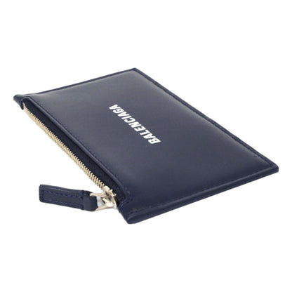 Cash Navy Leather Large Coin Card Holder Wallet