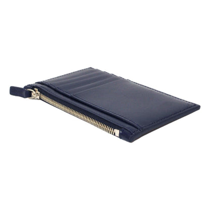 Cash Navy Leather Large Coin Card Holder Wallet