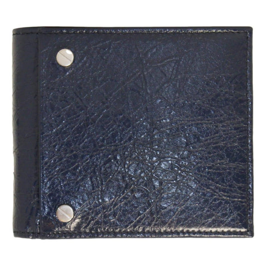 Cash Square Blue Arena Leather Bifold Wallet