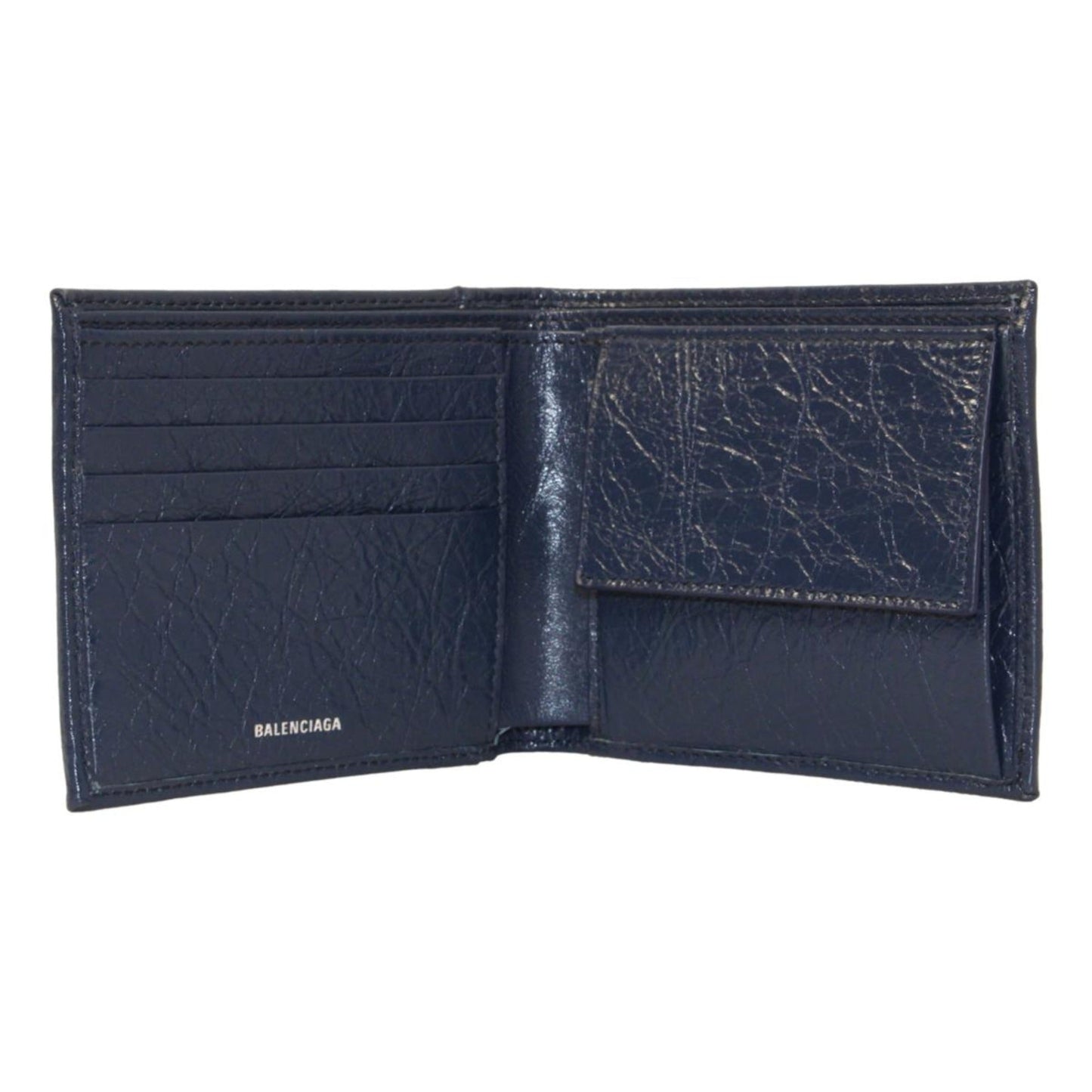 Cash Square Blue Arena Leather Bifold Wallet