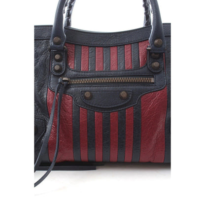 Classic City Marine Bordeaux Stripe Small Satchel Bag