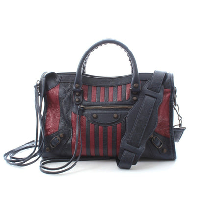 Classic City Marine Bordeaux Stripe Small Satchel Bag