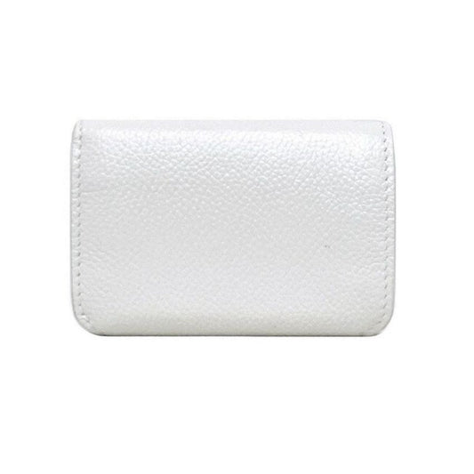 Everyday White Leather Logo Mini Trifold Wallet