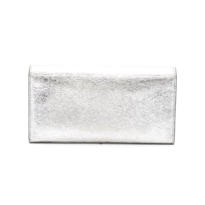 Papier Metallic Silver Arena Leather Envelope Wallet