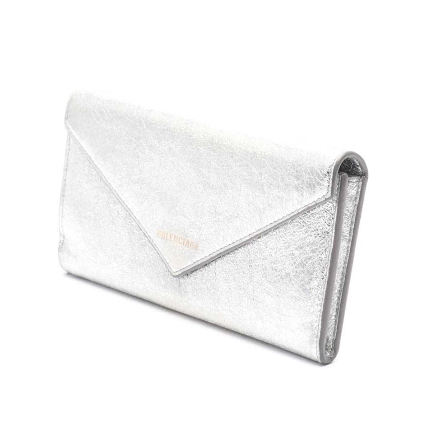 Papier Metallic Silver Arena Leather Envelope Wallet