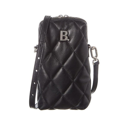 Touch Black Nappa Leather Quilted Puffy Bag