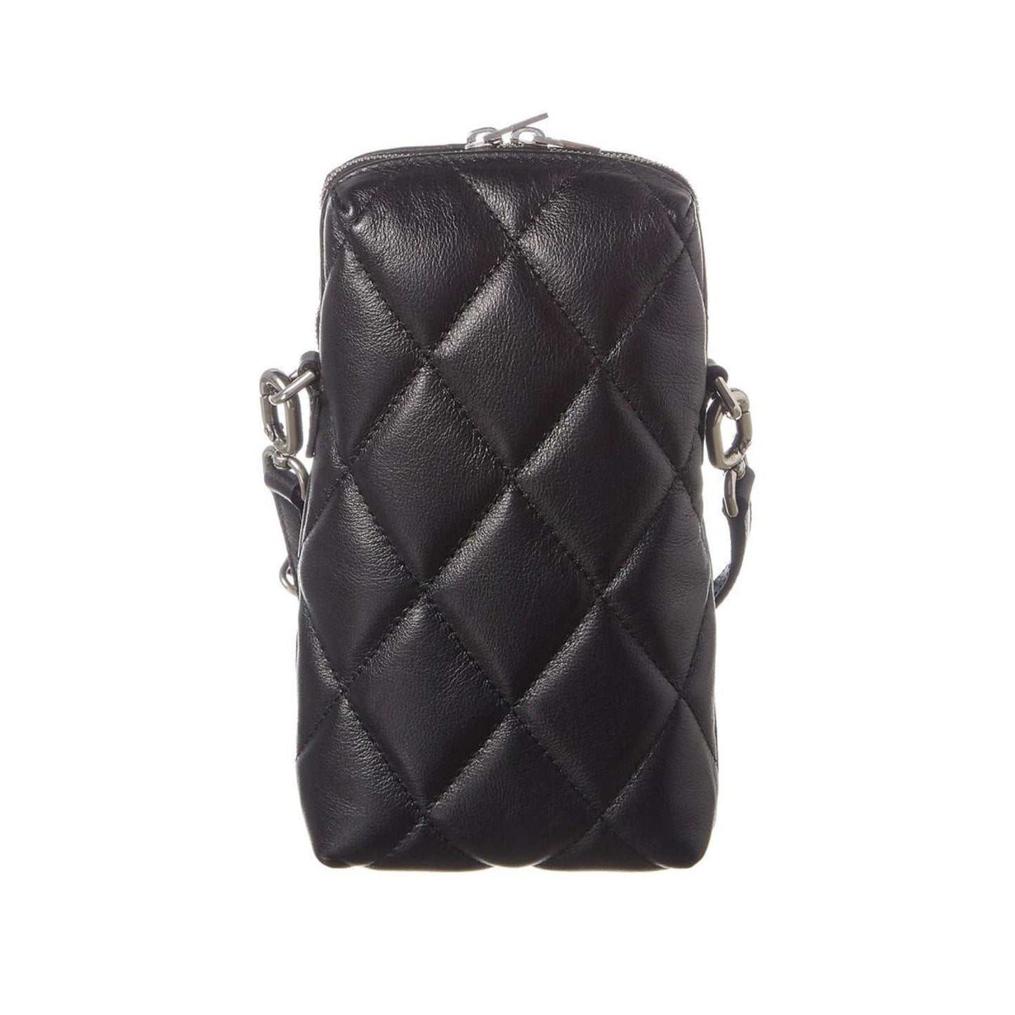 Touch Black Nappa Leather Quilted Puffy Bag