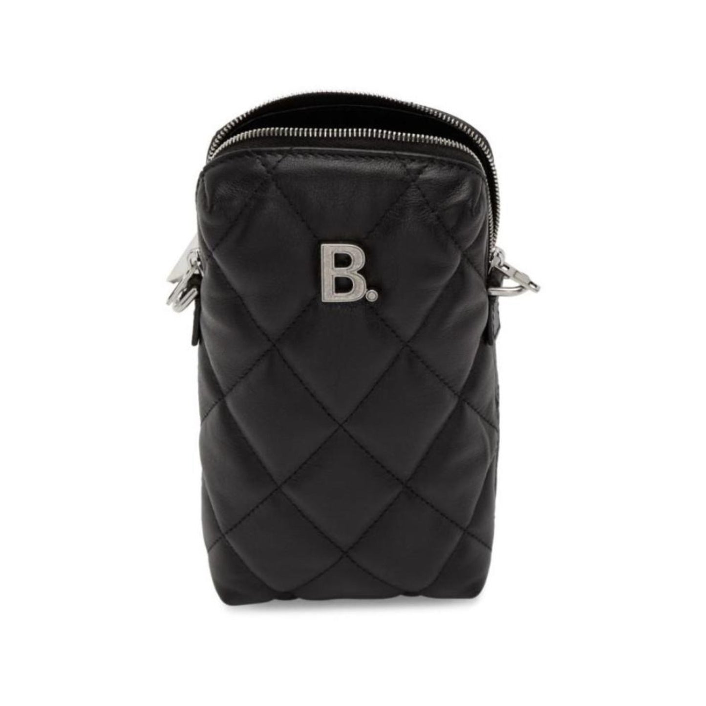 Touch Black Nappa Leather Quilted Puffy Bag