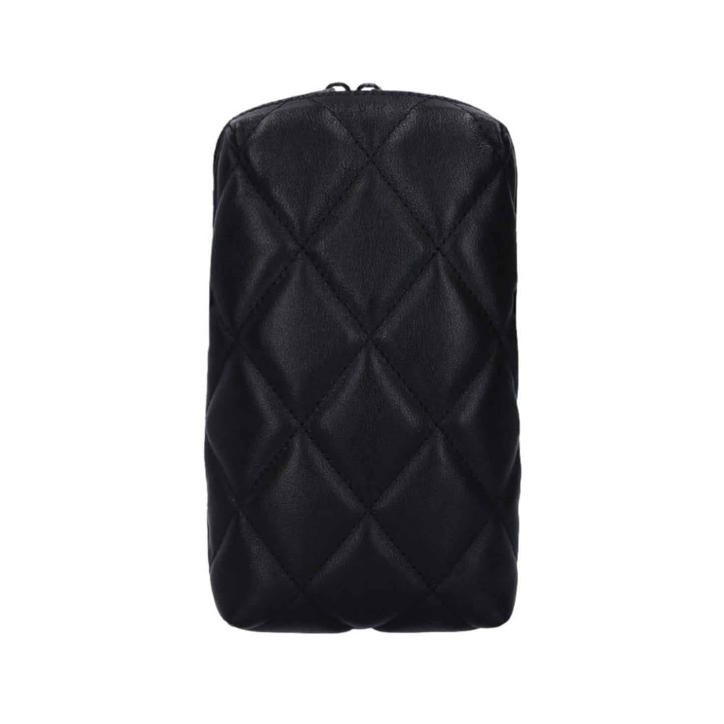 Touch Black Nappa Leather Quilted Puffy Bag