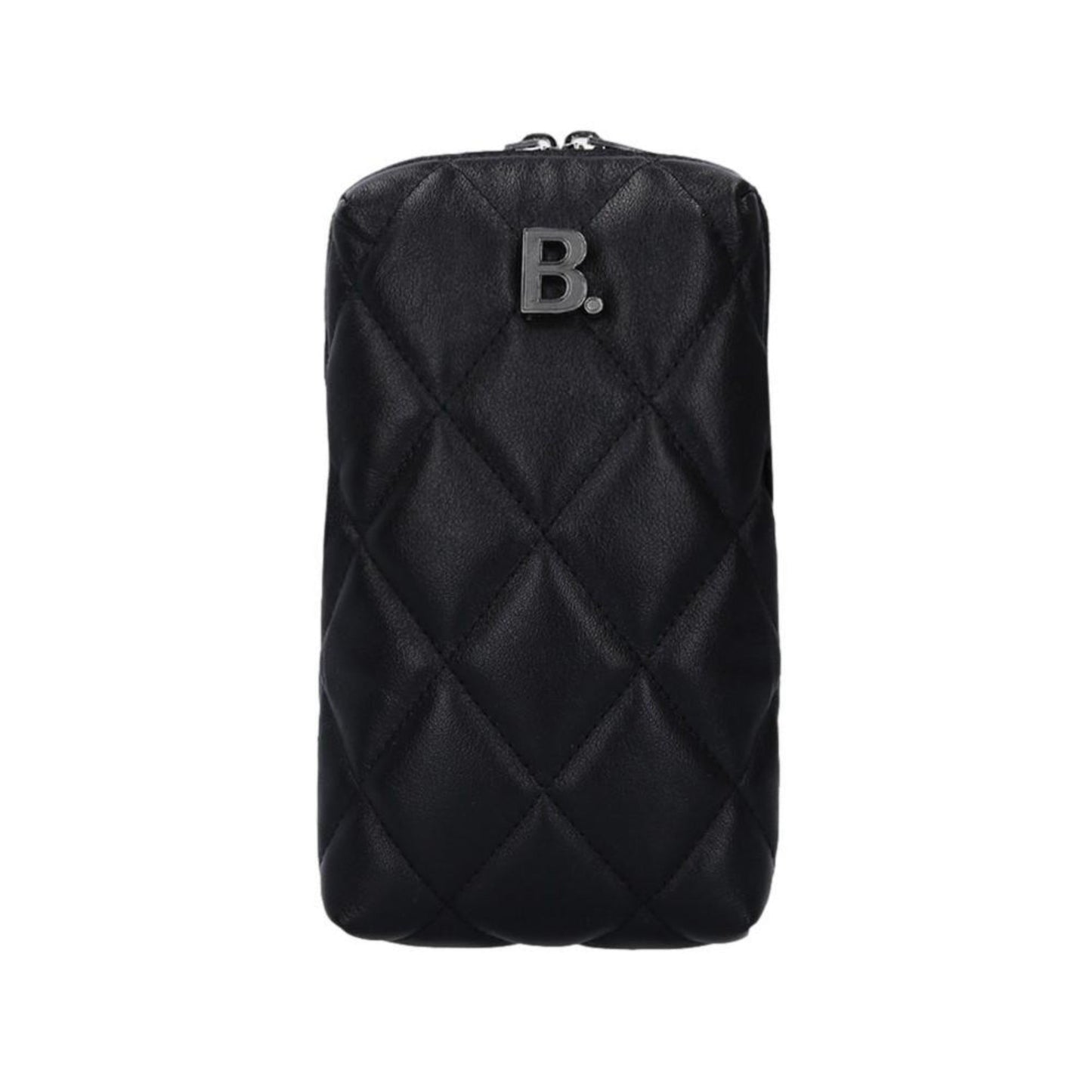 Touch Black Nappa Leather Quilted Puffy Bag