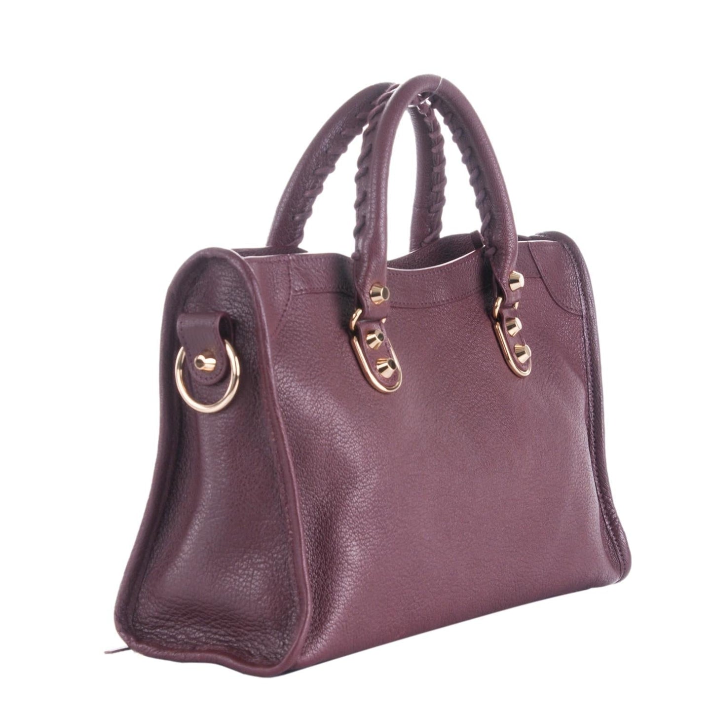 City Prune Purple Goat Leather Small Shoulder Bag