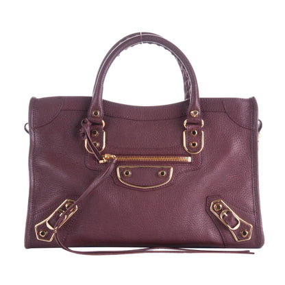 City Prune Purple Goat Leather Small Shoulder Bag