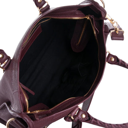 City Prune Purple Goat Leather Small Shoulder Bag