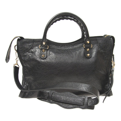 Classic City Grey Shiny Arena Leather Shoulder Bag