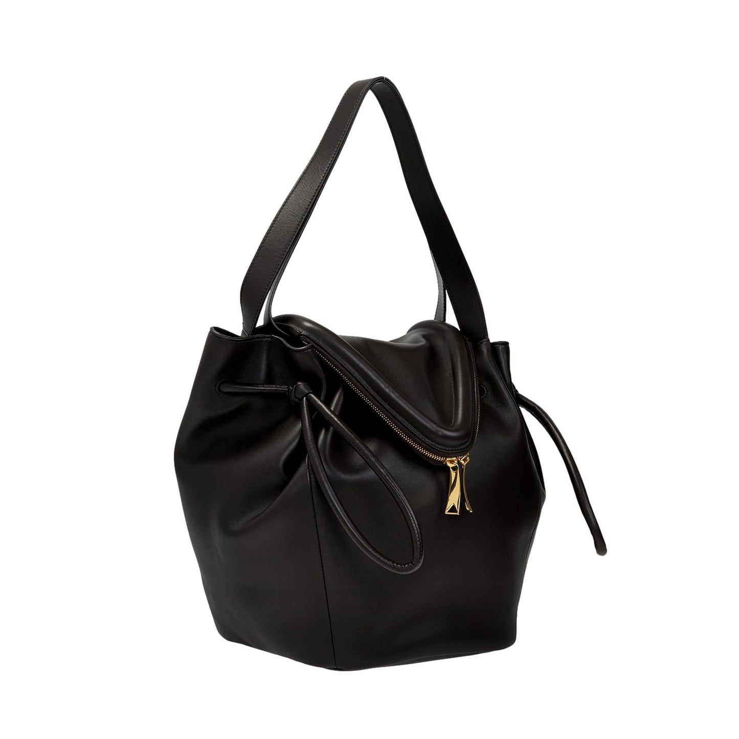 Beak Large Black Calfskin Shoulder Bag