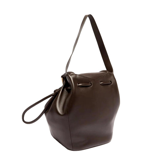 Beak Large Brown Calfskin Shoulder Bag