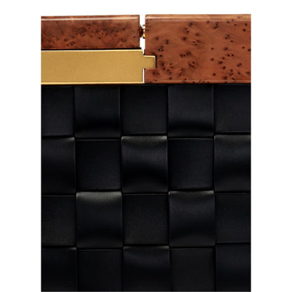 BV SNAP' Mogano Black Clutch