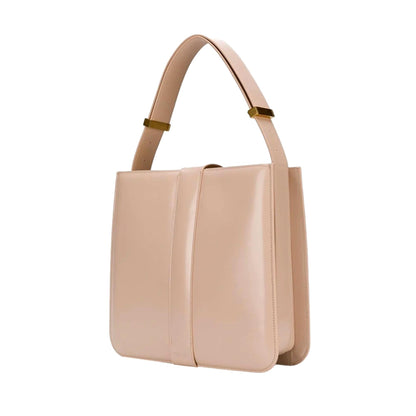 Marie Smooth Nude Blush Leather Shoulder Bag