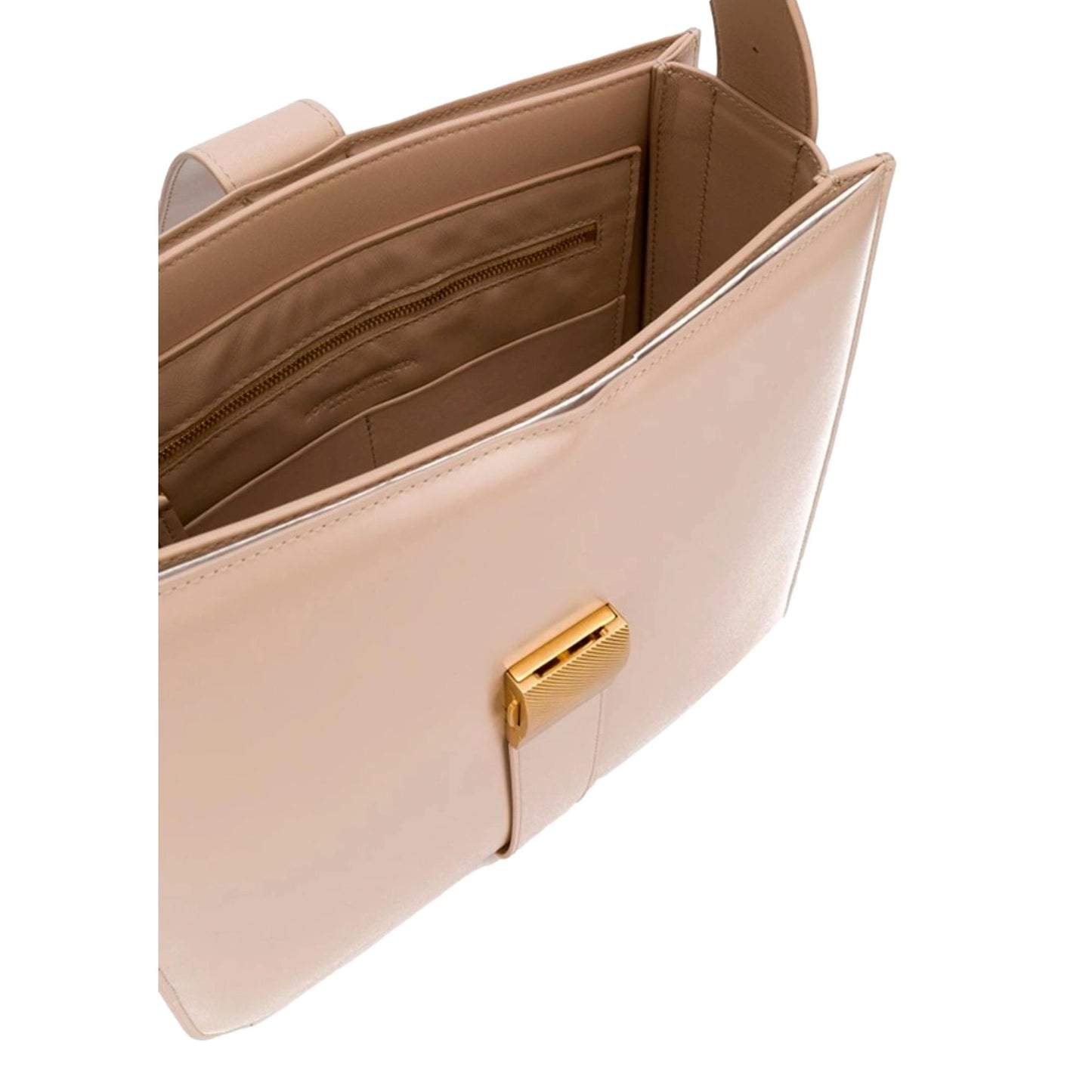 Marie Smooth Nude Blush Leather Shoulder Bag