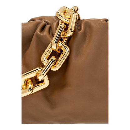 The Chain Pouch Brown Calfskin Leather Shoulder Bag