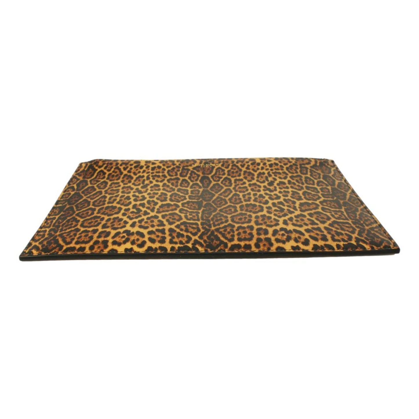 Leopard Printed Calfskin Leather Medium Pouch