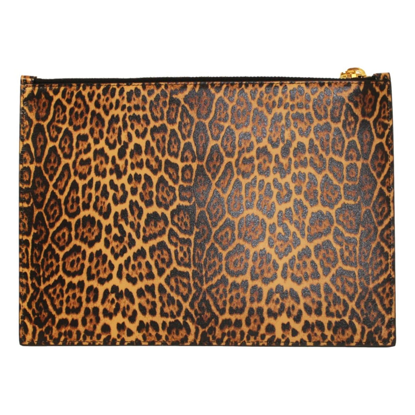 Leopard Printed Calfskin Leather Medium Pouch