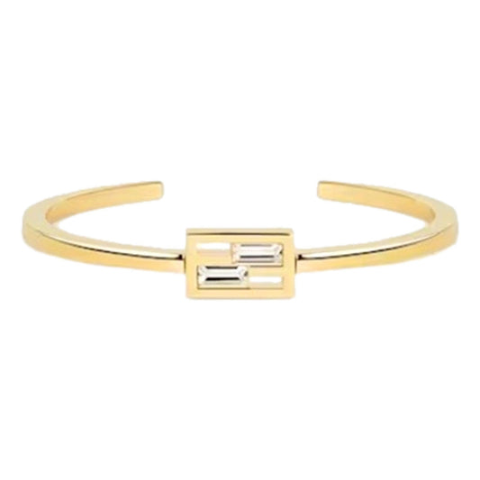 Baguette Crystal and Gold Small Cuff Bracelet