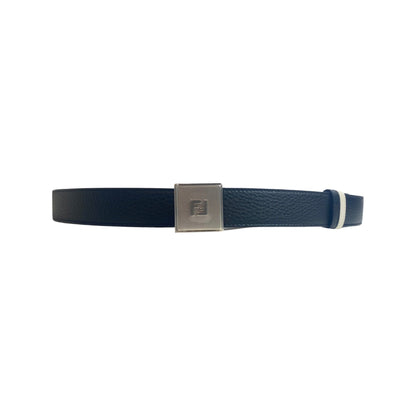 Mens Black White Reversible Grained Leather Belt 105