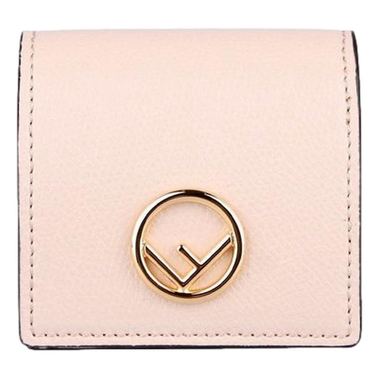 Calf Leather F Logo Poudre Pink Leather Coin Case