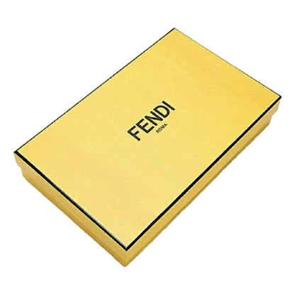 F is Yellow Leather Vertigo Print Long Wallet