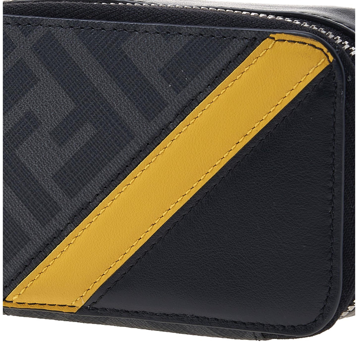 FF Diagonal Stripe Black Mini Camera Crossbody Bag