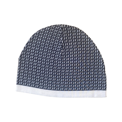 FF Print Nero and Bianco Knitted Wool Beanie