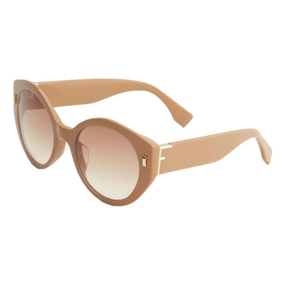 First Dark Beige Acetate Round Frame Tinted Sunglasses