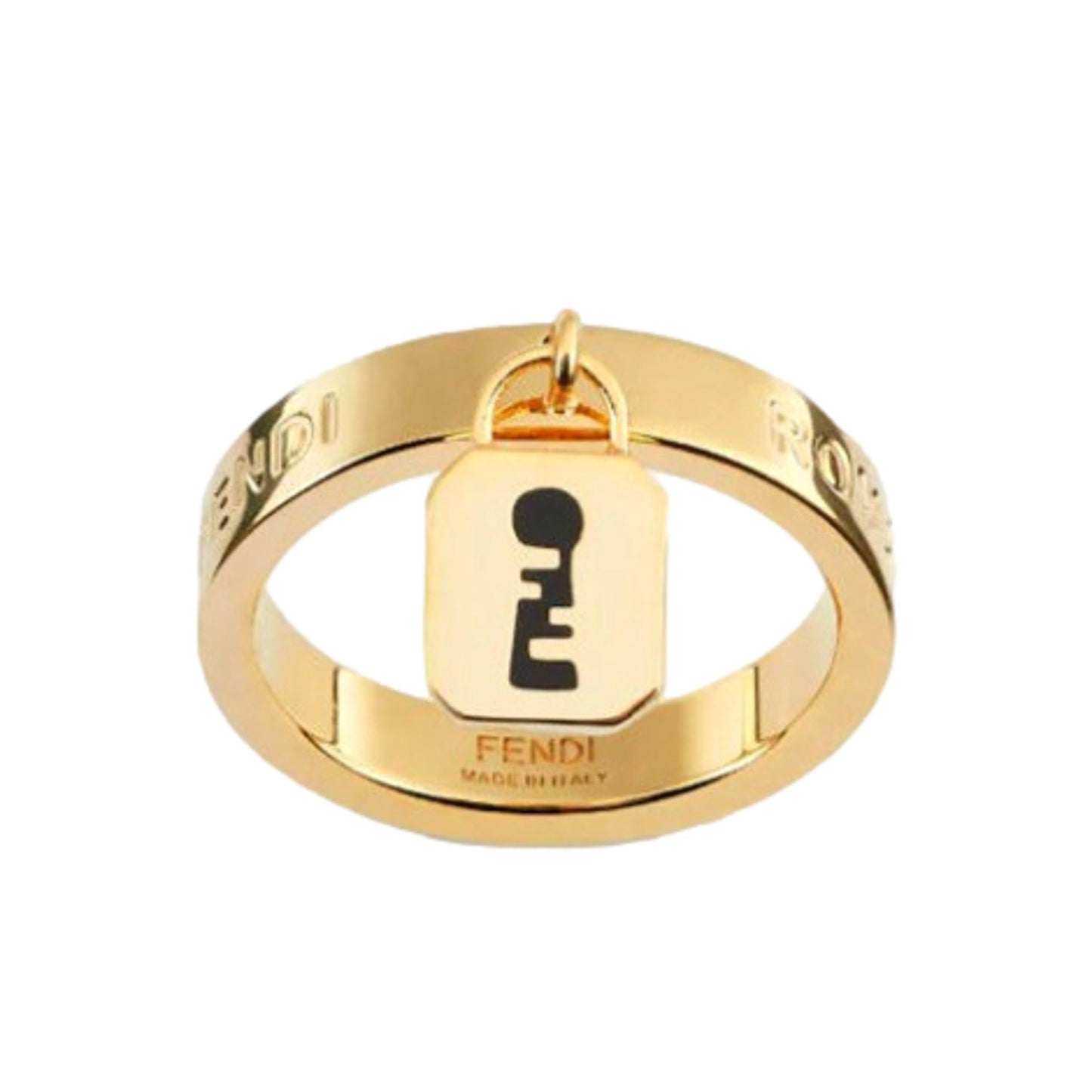 Master Key Pendant Gold Finish Metal Large Fashion Ring