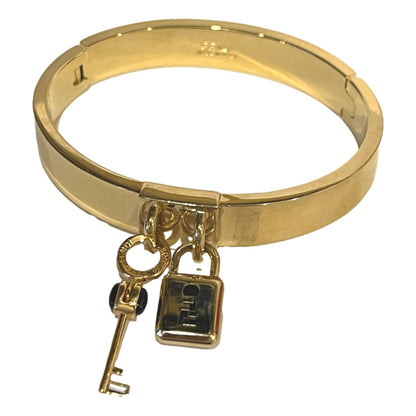 Master Key Pendant Gold Finish Metal Medium Cuff Bracelet