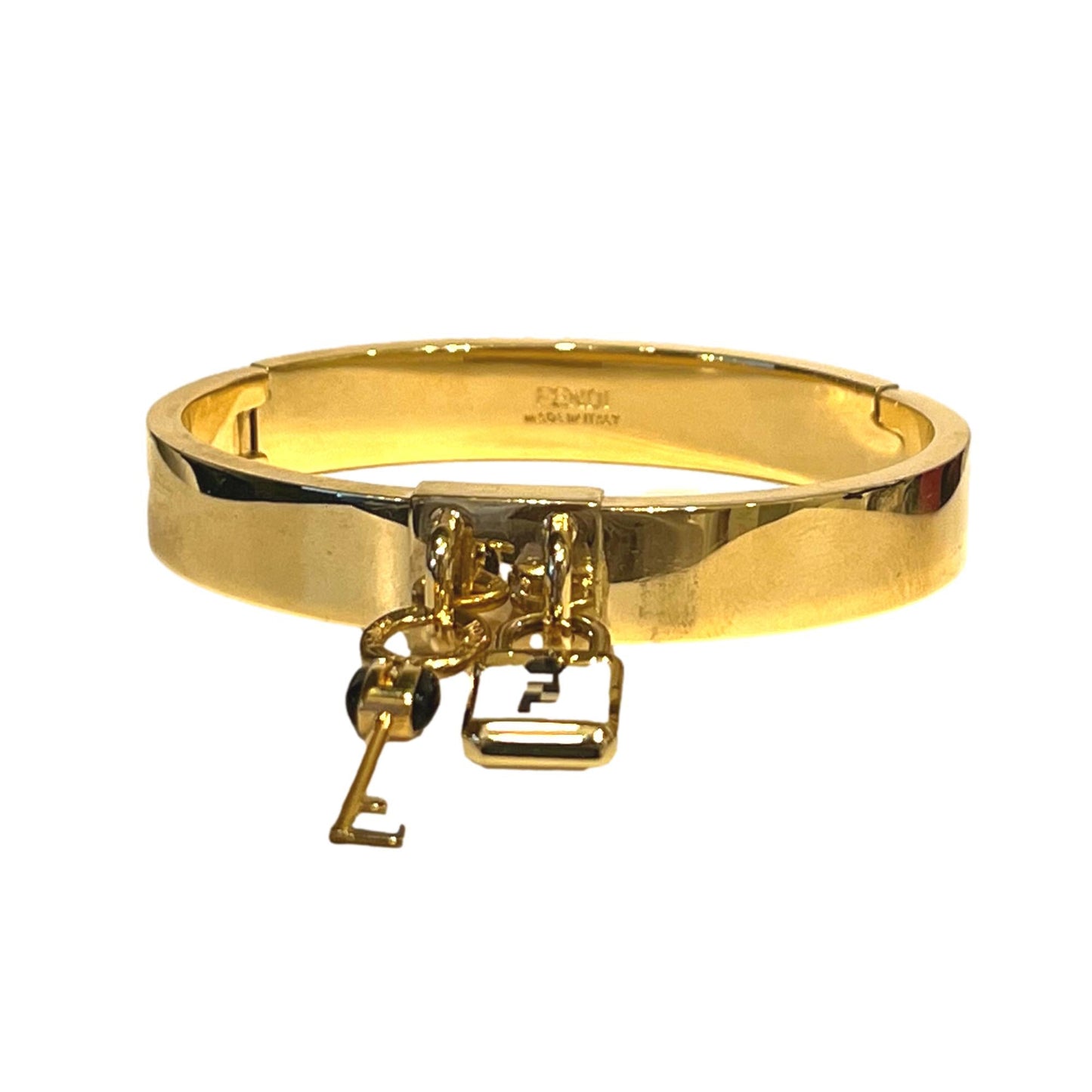 Master Key Pendant Gold Finish Metal Medium Cuff Bracelet