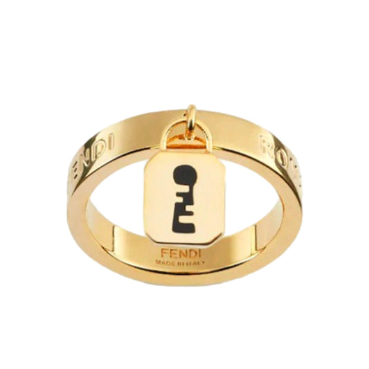 Master Key Pendant Gold Finish Metal Medium Fashion Ring