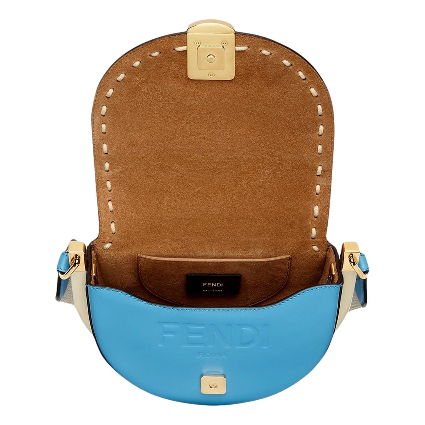 Moonlight Cyber Blue Leather Satchel Crossbody Bag