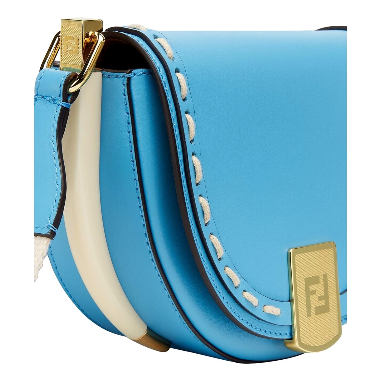 Moonlight Cyber Blue Leather Satchel Crossbody Bag