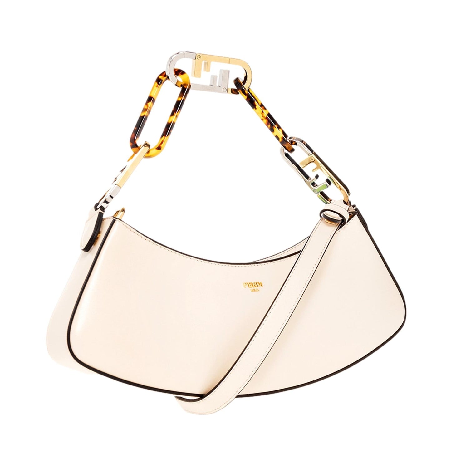 O'Lock Swing Ivory Calfskin Leather Shoulder Bag