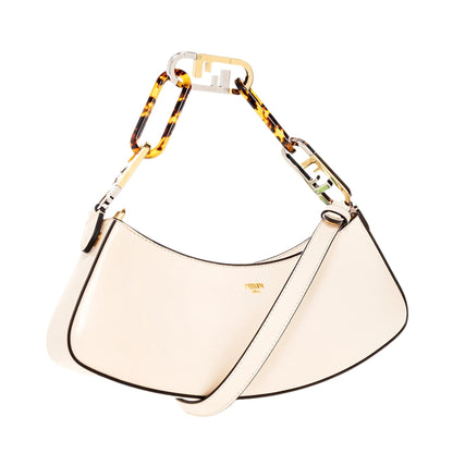 O'Lock Swing Ivory Calfskin Leather Shoulder Bag