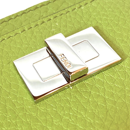 Peekaboo Kiwi Green Grained Leather Card Case Wallet